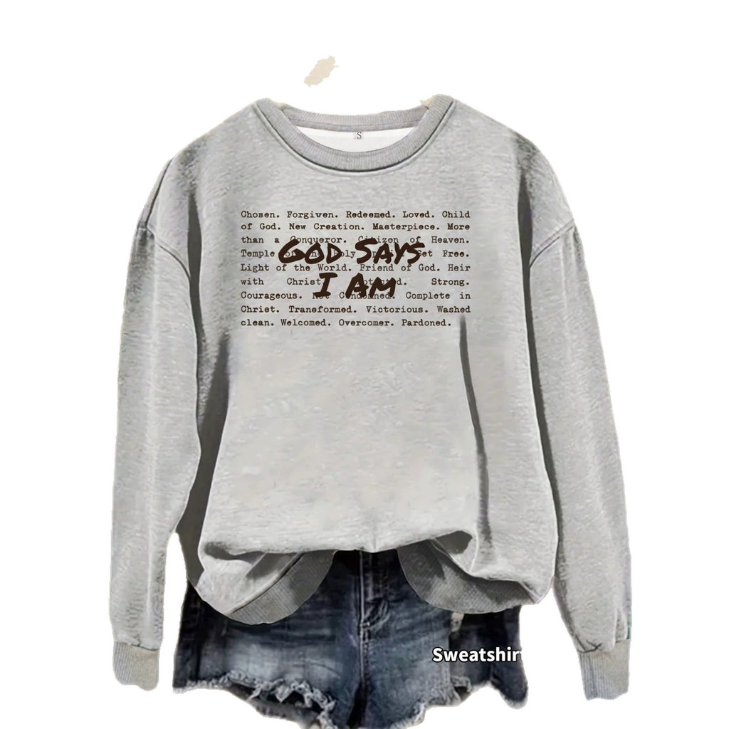 Loose round neck long sleeved hoodie
