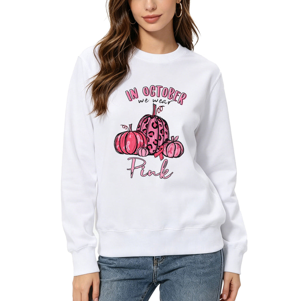 Round neck printed hoodie