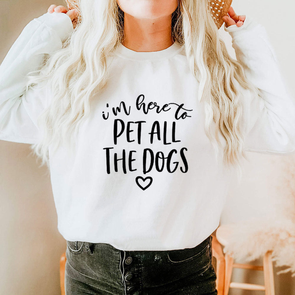 Pet All The Dogs letter printed hoodie