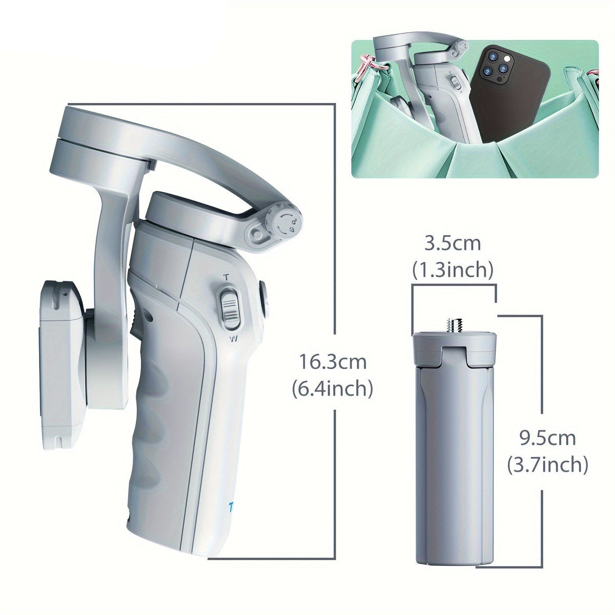 3-Axis Selfie Stick Stabilizer with LED & Face Tracking