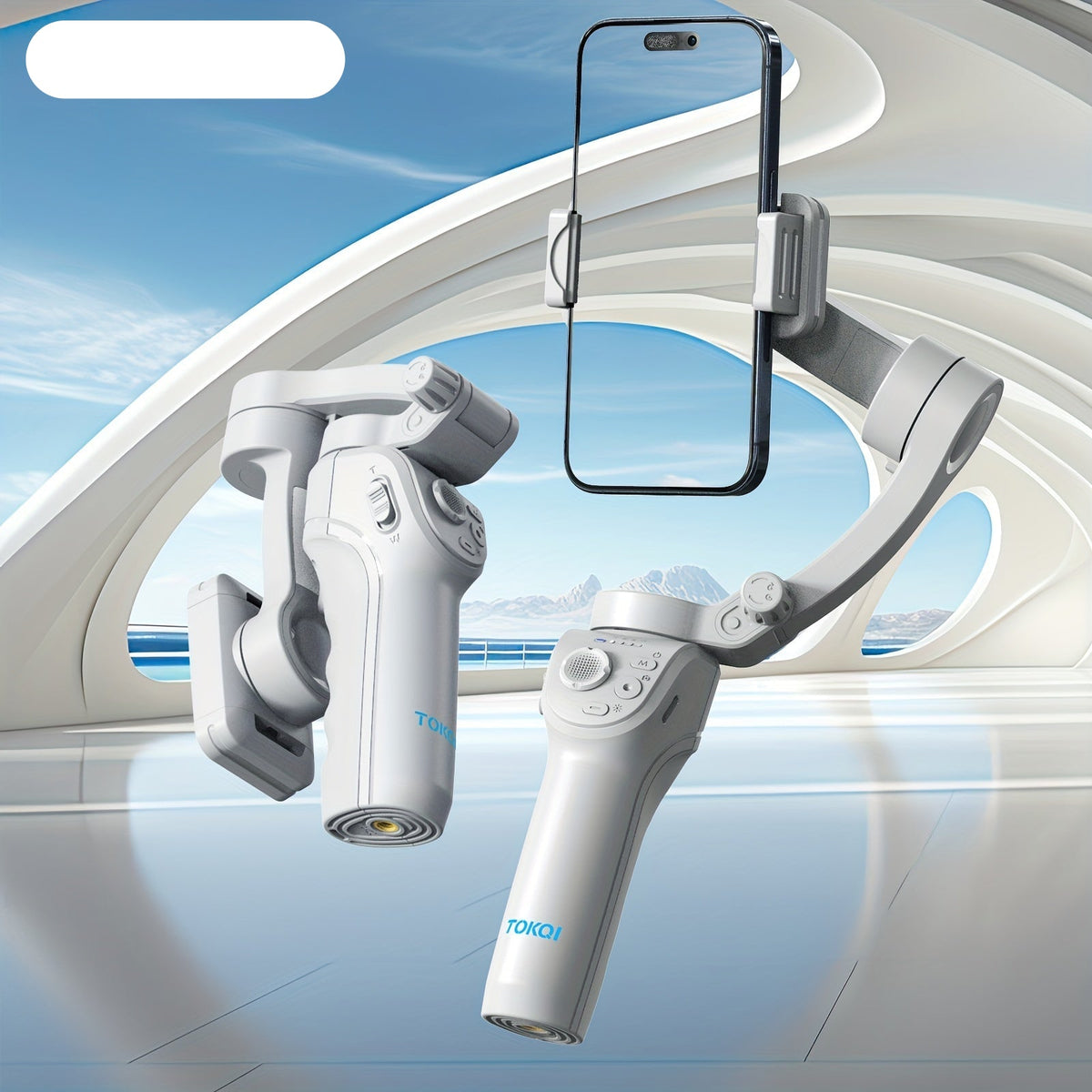 3-Axis Selfie Stick Stabilizer with LED & Face Tracking
