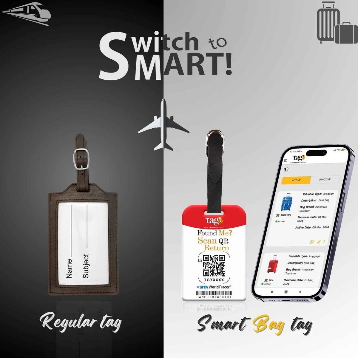 Smart Bag Security Tag - Luxembourg  [Pack 2]