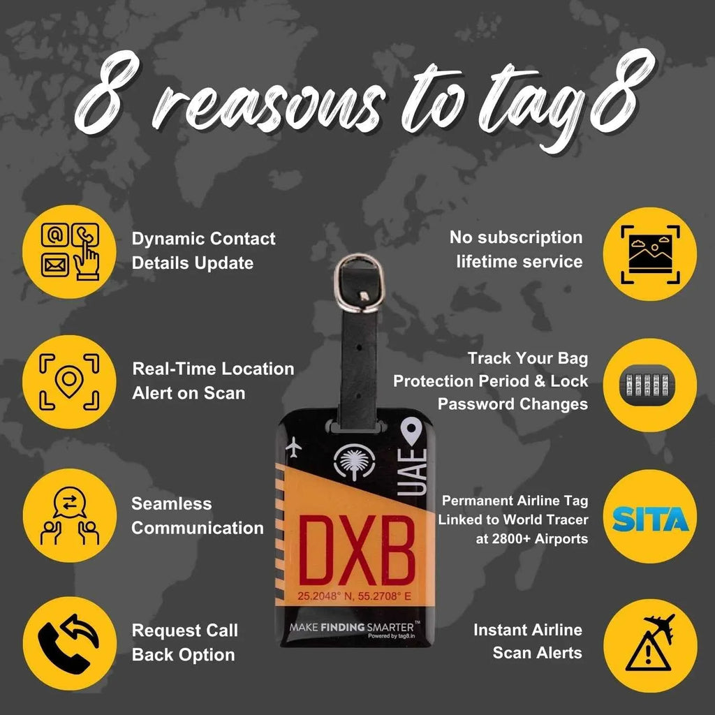 Smart Bag Security Tag - Dubai (DXB)  [Pack 2]